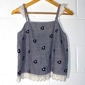NWOT Summer Floral Striped Tank Top 🪻🌻 size M